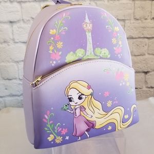 Loungefly Rapunzel Tangled Disney Princess Pascal Mini Backpack Bag Purple New